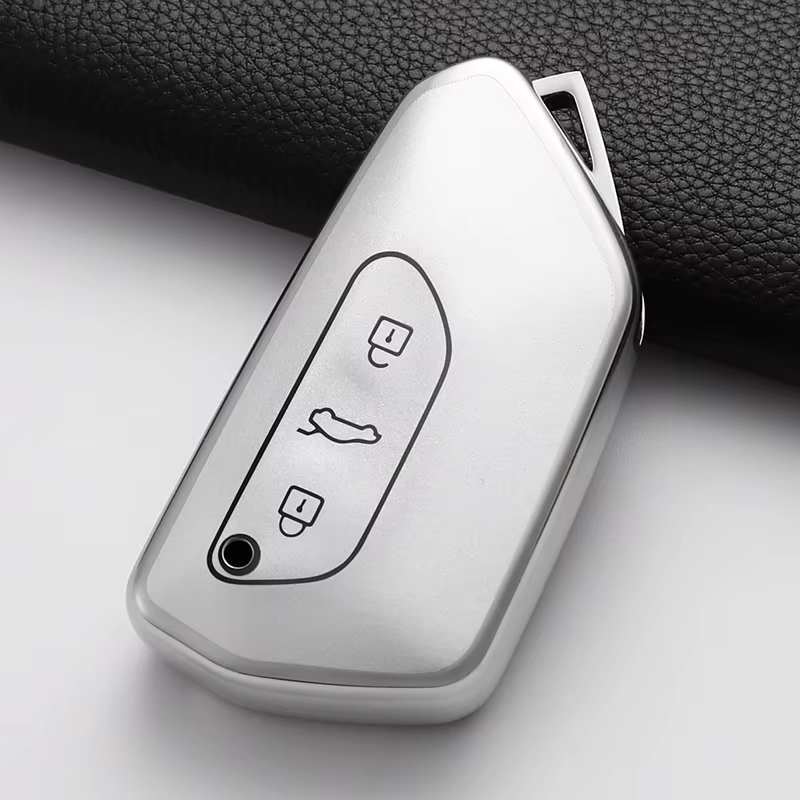 Etui Premium na Kluczyk VW / SKODA / SEAT / AUDI – Srebrny Połysk & Chrom